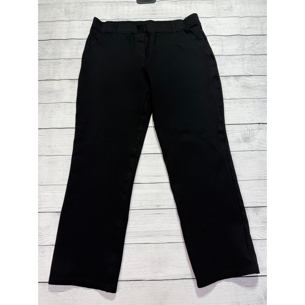 Quince Black Ponte Pants Large Petite Travel Minimalist Business Casual